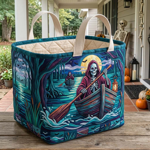 Skeleton Boat Crashing Out Quilted Storage Basket GDTONTD1705