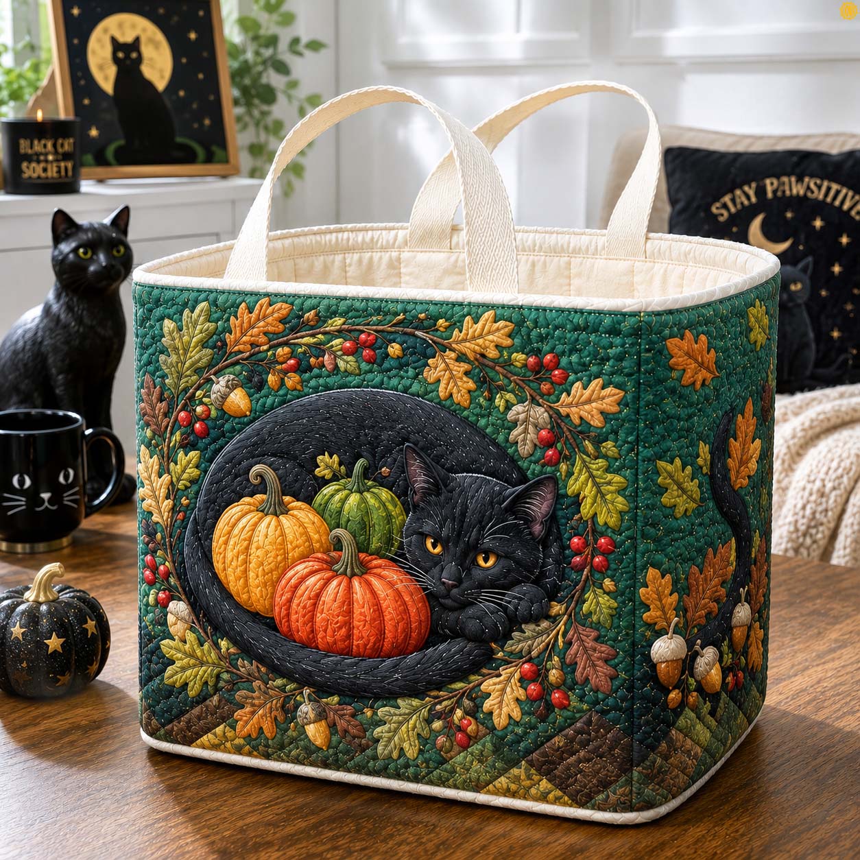 Golden Harvest Catkeeper Quilted Storage Basket GDTONTD1734