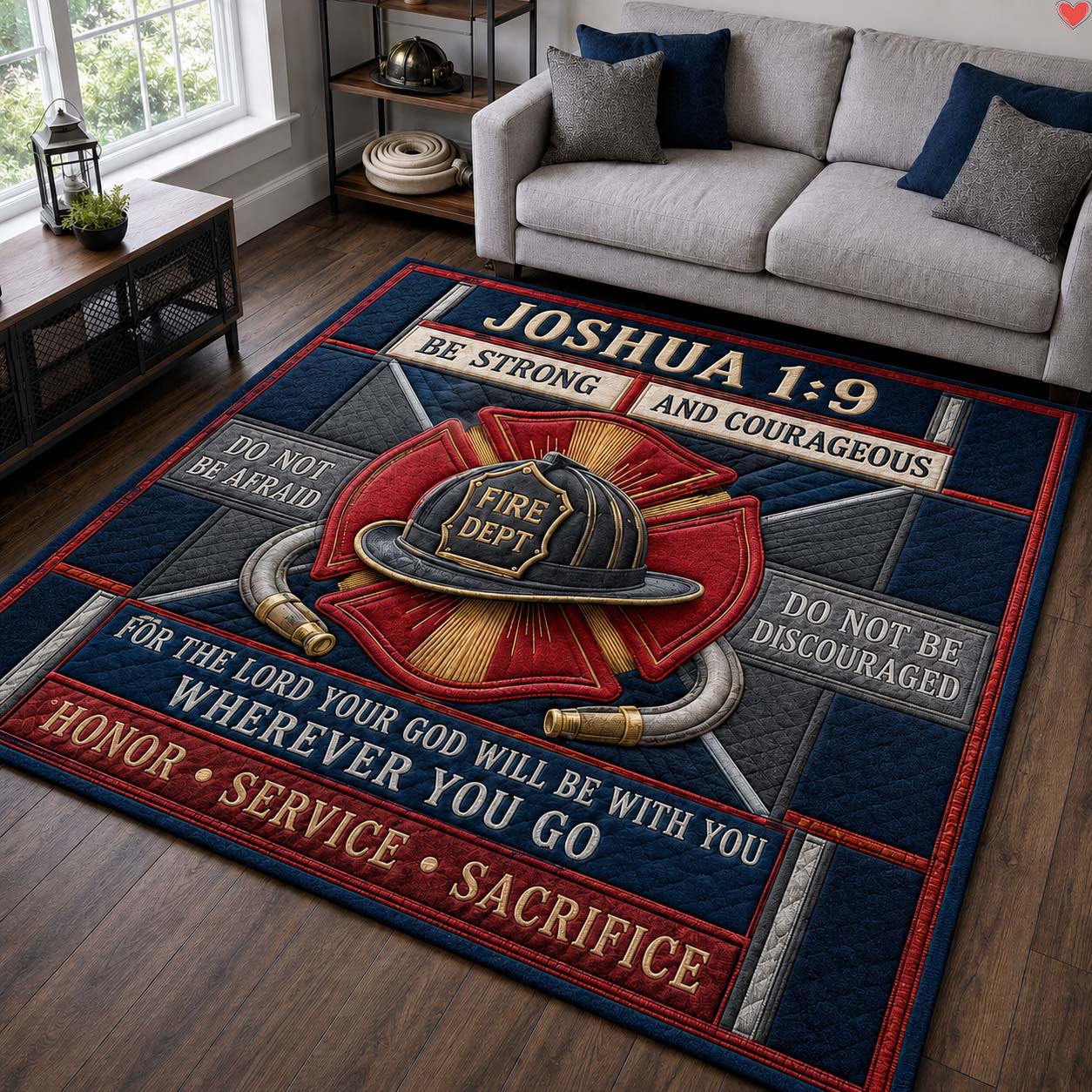 Firehouse Covenant Courage Medallion Area Rug GDTONTD1758