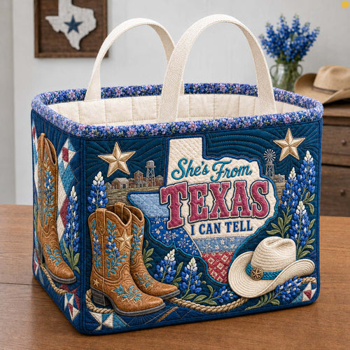 Bluebonnet Texas Heirloom Quilted Storage Basket GDTONTD1771