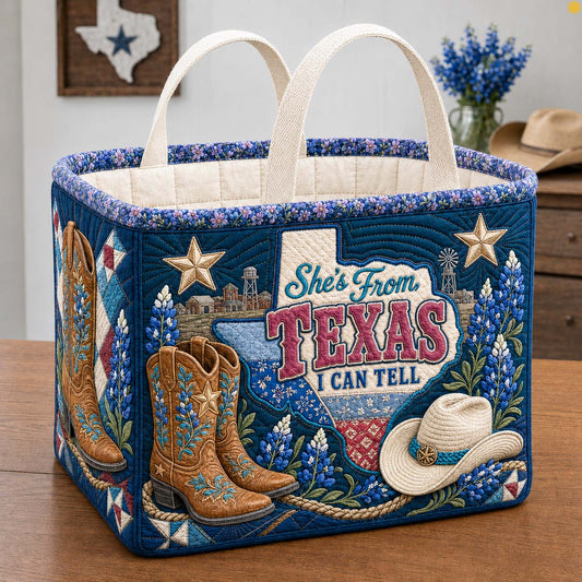 Bluebonnet Texas Heirloom Quilted Storage Basket GDTONTD1771