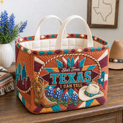 Desert Rose Lone Star Quilted Storage Basket GDTONTD1772