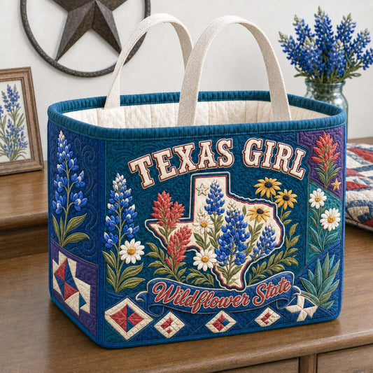 Texas Girl Wildflower Legacy Quilted Storage Basket GDTONTD1776