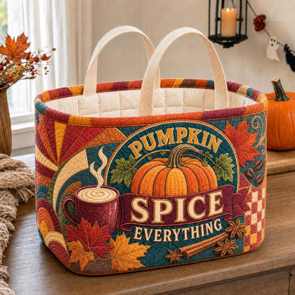 Harvest Pumpkin Spice Sampler Quilted Storage Basket GDTONTD1781