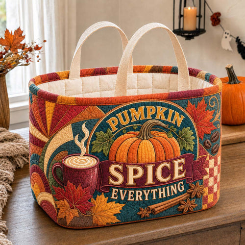 Harvest Pumpkin Spice Sampler Quilted Storage Basket GDTONTD1781