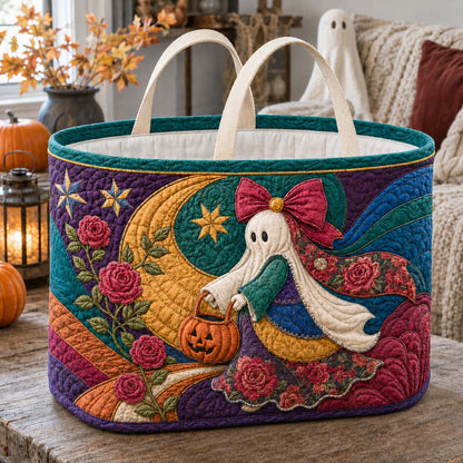 Moonlit Heirloom Ghost Garden Quilted Storage Basket GDTONTD1783