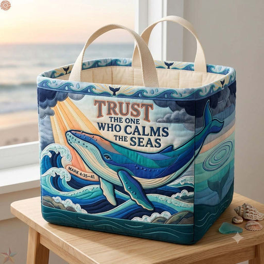 Trust Beyond The Waves Quilted Storage Basket GDTONTD1842