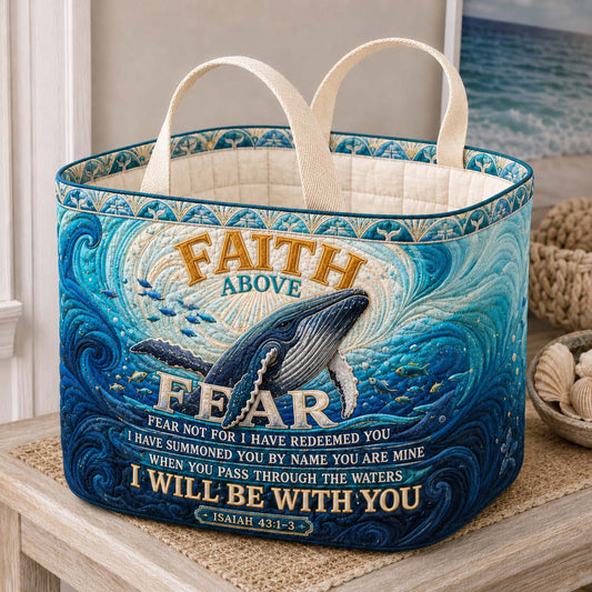 Faith Above Deep Waters Quilted Storage Basket GDTONTD1845