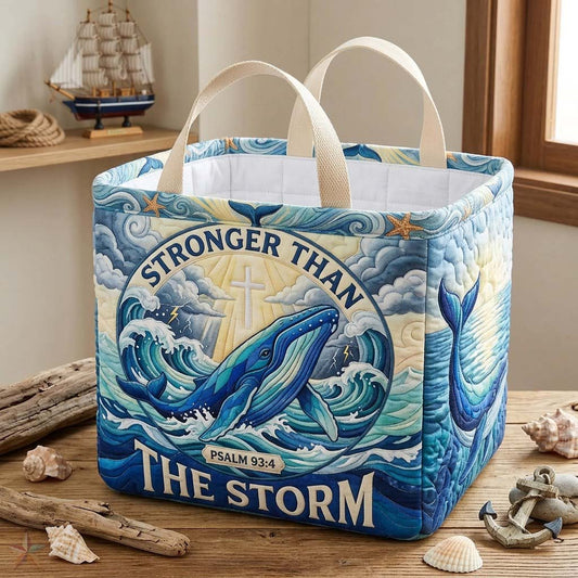 Stronger Than The Storm Quilted Storage Basket GDTONTD1846