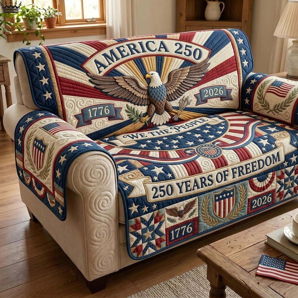 Freedom Eagle Quilted Sofa Cover GDTONTD186