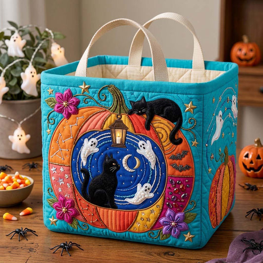 Celestial Beaded Pumpkin Quilted Storage Basket GDTONTD1885
