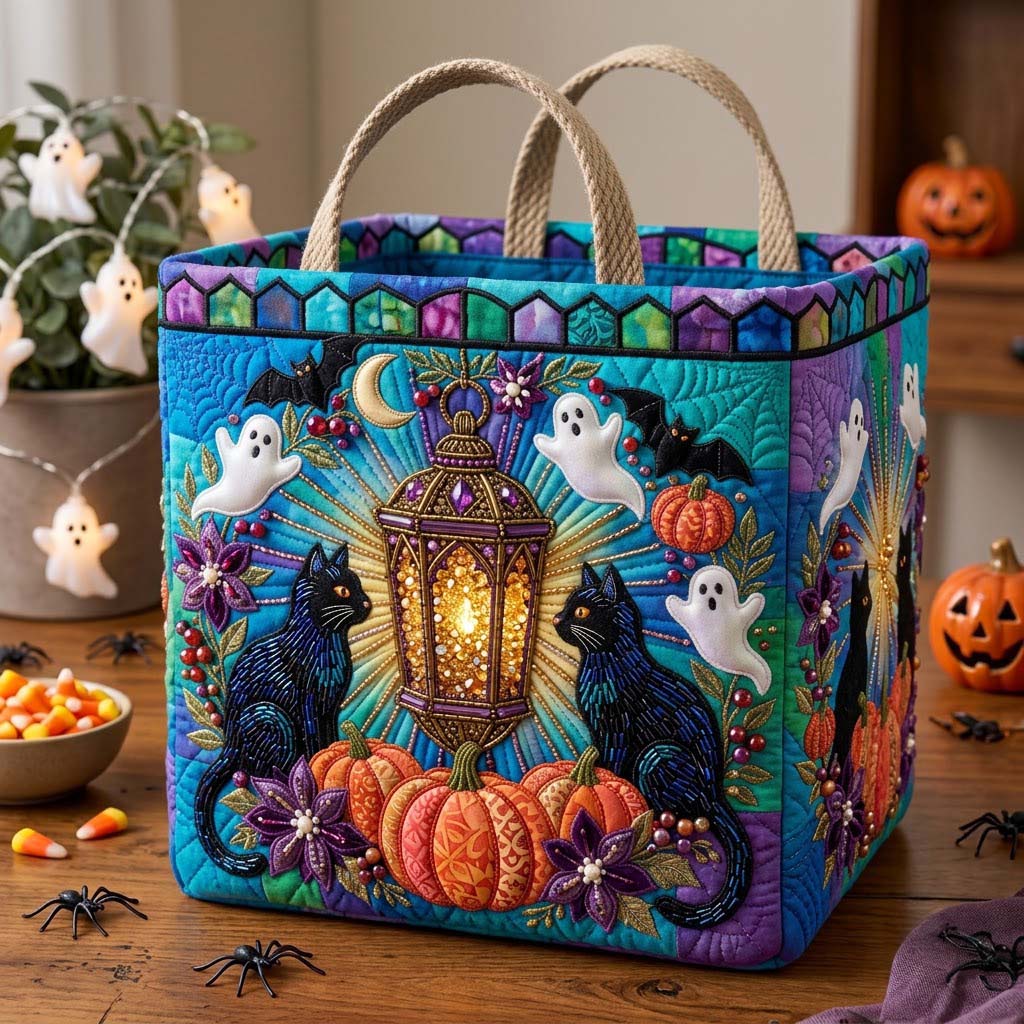 Gothic Crystal Lantern Quilted Storage Basket GDTONTD1886
