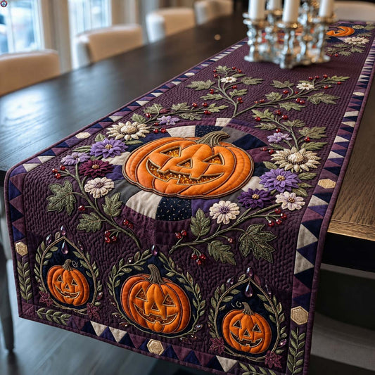 Jack O Lantern Crown Quilted Table Runner GDTONTD1896