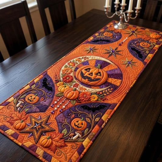 Crystal Pumpkin Celestial Garden Quilted Table Runner GDTONTD1901
