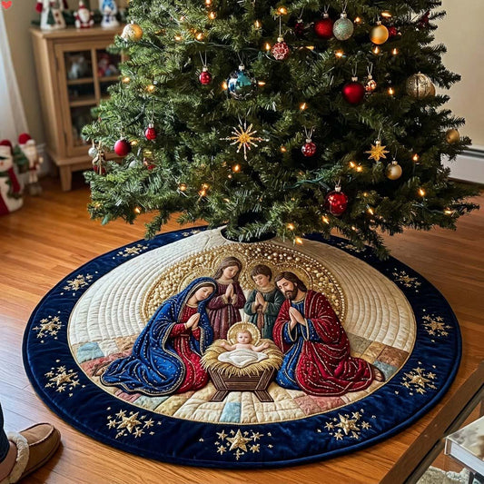 Bethlehem Pearl Halo Quilted Tree Skirt GDTONTD1903