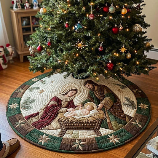 Tender Manger Closeup Quilted Tree Skirt GDTONTD1906
