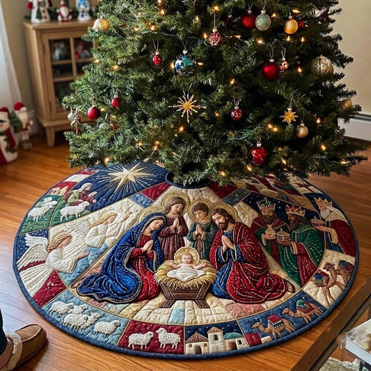 Patchwork Holy Night Quilted Tree Skirt GDTONTD1908