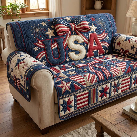 Liberty Stars Quilted Sofa Cover GDTONTD193