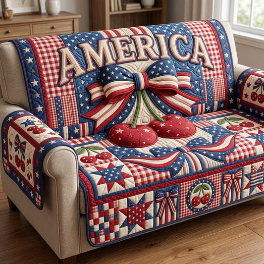 Cherry Glory Quilted Sofa Cover GDTONTD194