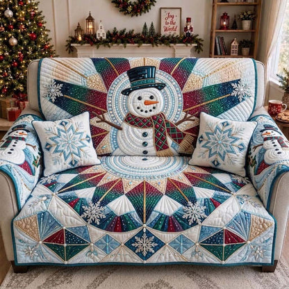 Frosted Snowman Kaleidoscope Quilted Sofa Cover GDTONTD1954