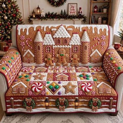 Pearl Gingerbread Candy Palace Quilted Sofa Cover GDTONTD1956