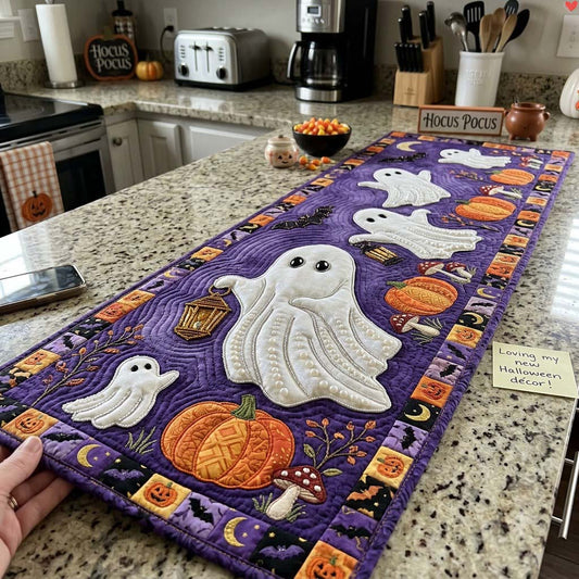 Jeweled Ghost Procession Quilted Table Runner GDTONTD1963