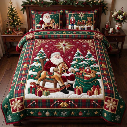 Toy Workshop Christmas 3-Piece Quilted Bedding Set GDTONTD2017