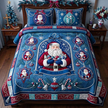Sapphire Ruby Christmas 3-Piece Quilted Bedding Set GDTONTD2018