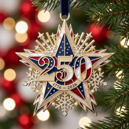 250 Stars of Freedom Christmas Mica Ornament GDTONTD2057