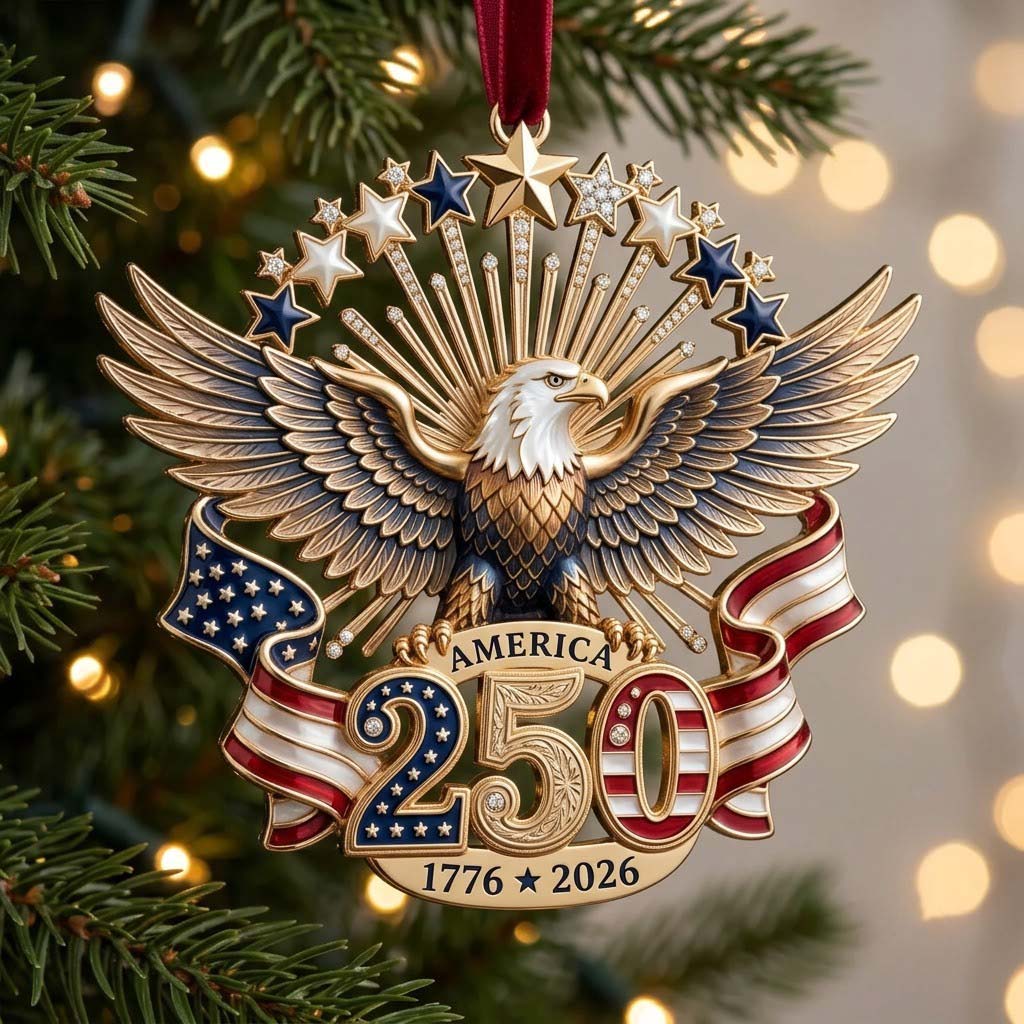 Eagle of Freedom 250 Christmas Mica Ornament GDTONTD2060