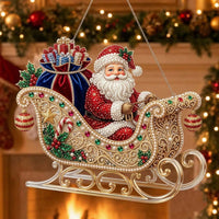 Sleigh Santa Christmas Mica Ornament GDTONTD2063