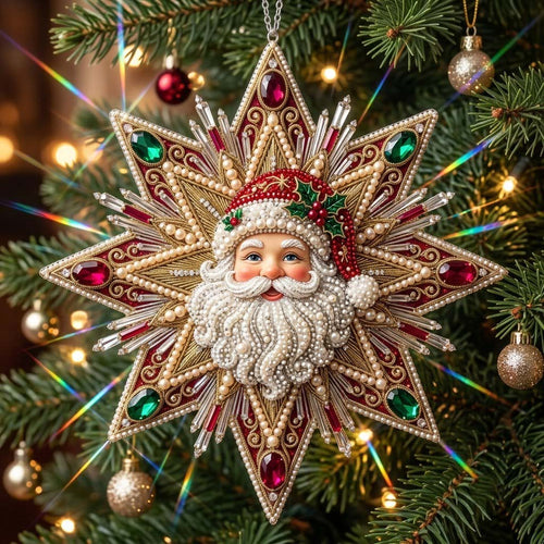 Santa Star Christmas Mica Ornament GDTONTD2064