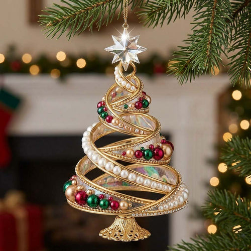 Scrollwork Tree Christmas Mica Ornament GDTONTD2069