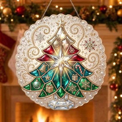 Jeweled Christmas Tree Christmas Mica Ornament