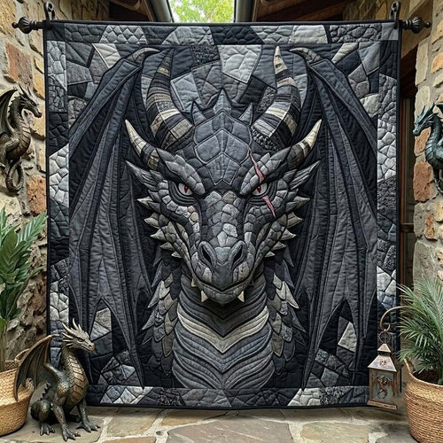 Ancient Black Dragon Quilted Blanket GDTONTD2075