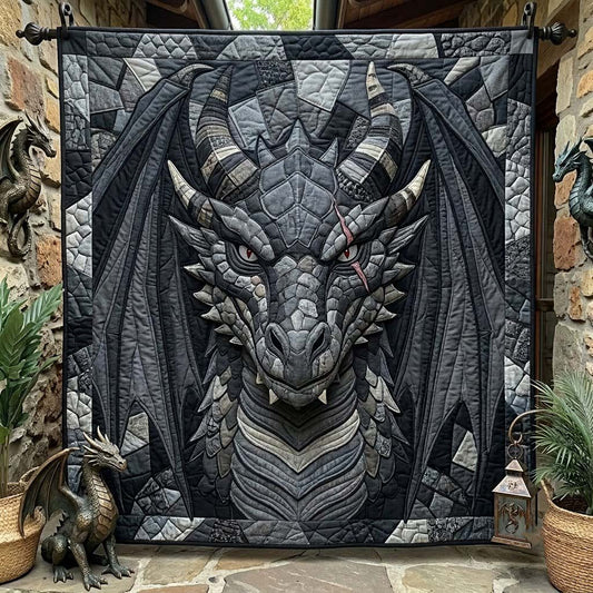Ancient Black Dragon Quilted Blanket GDTONTD2075