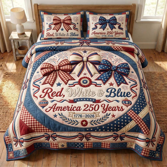 Heritage Bows Quilted Bedding Set GDTONTD230