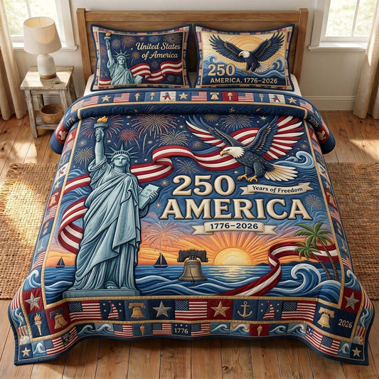 Liberty Eagle Quilted Bedding Set GDTONTD234