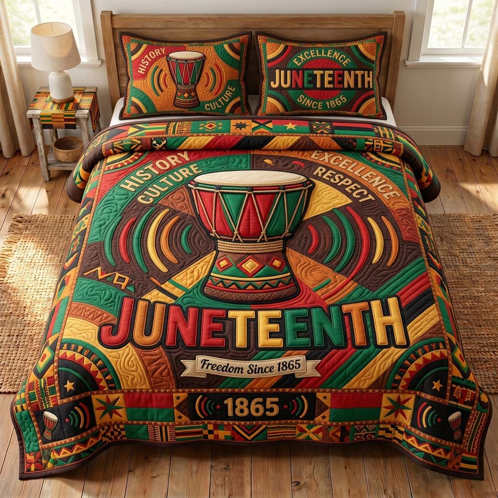 Heritage Rhythm Quilted Bedding Set GDTONTD236