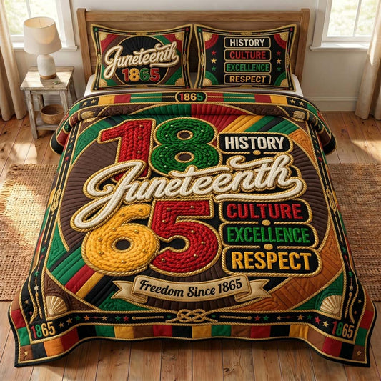 Juneteenth Pride Quilted Bedding Set GDTONTD239