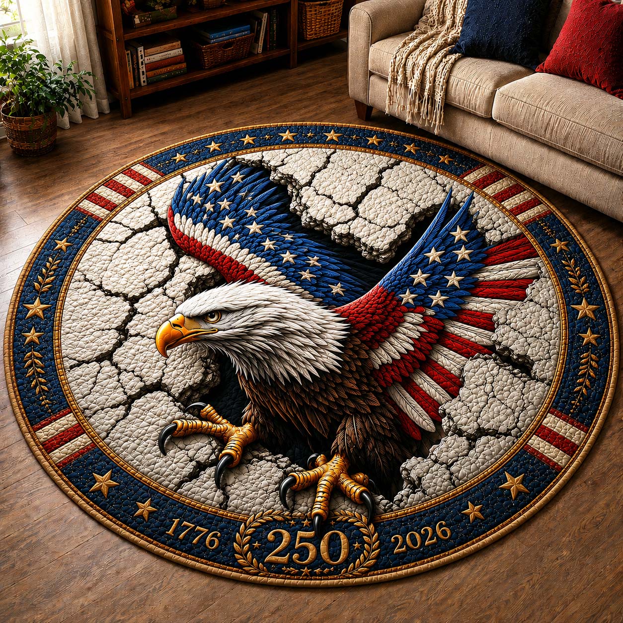America Eagle Freedom Quilted Round Mat GDTONTD25
