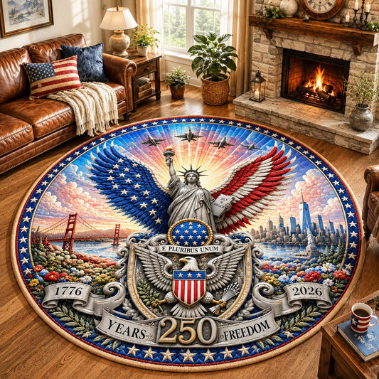 America Liberty Anniversary Quilted Round Mat GDTONTD26
