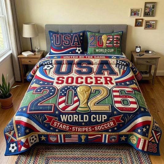 Stars Soccer Quilted Bedding Set GDTONTD269