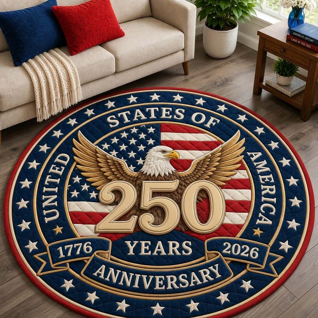 America 250 Eagle Quilted Round Mat GDTONTD27
