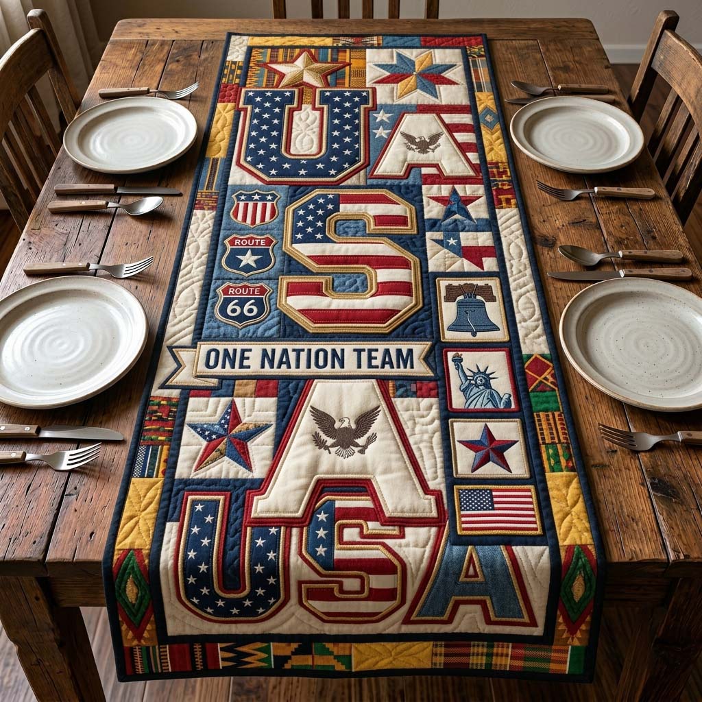 Courage Freedom Quilted Table Runner GDTONTD301