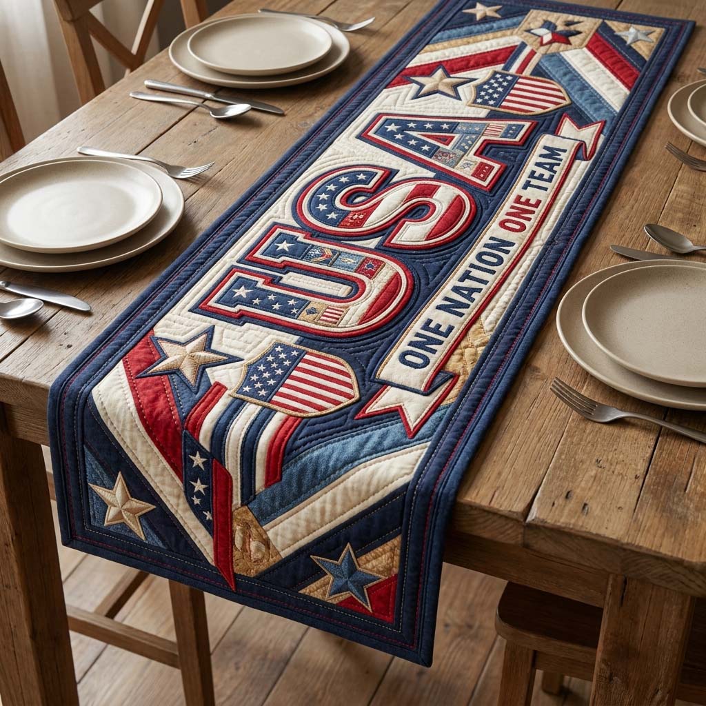 Patriot Pride Quilted Table Runner GDTONTD304