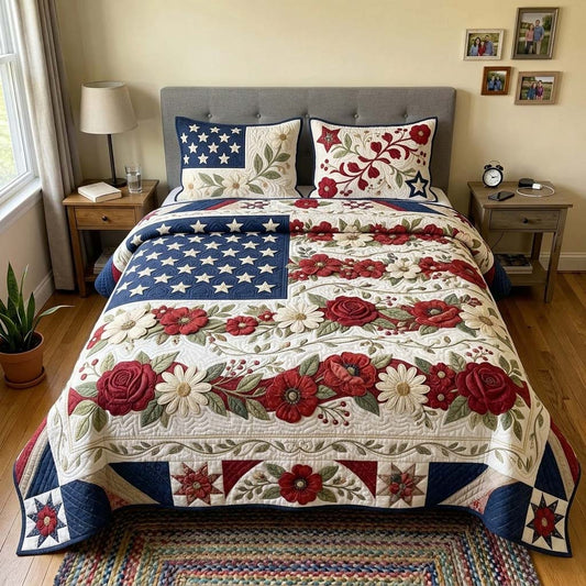 Liberty Garden 3-Piece Quilted Bedding Set GDTONTD336