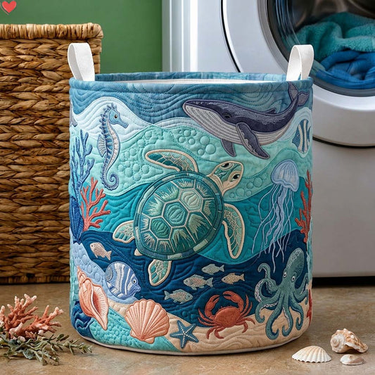 Ocean Friends Quilted Laundry Basket GDTONTD425