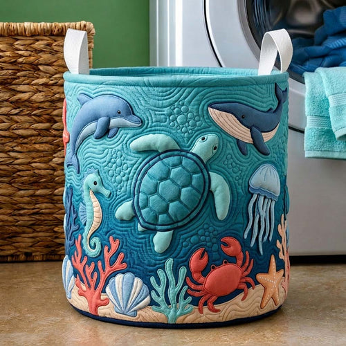 Turtle Reef Quilted Laundry Basket GDTONTD428