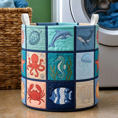 Marine Patch Quilted Laundry Basket GDTONTD429